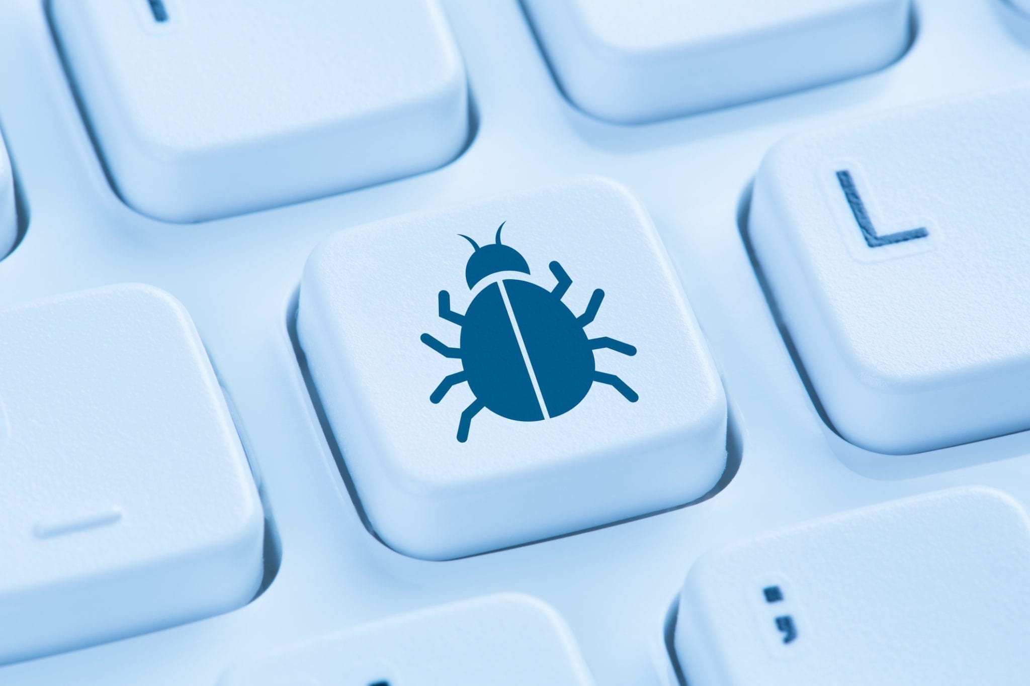 Computer virus Trojan network security blue internet keyboard