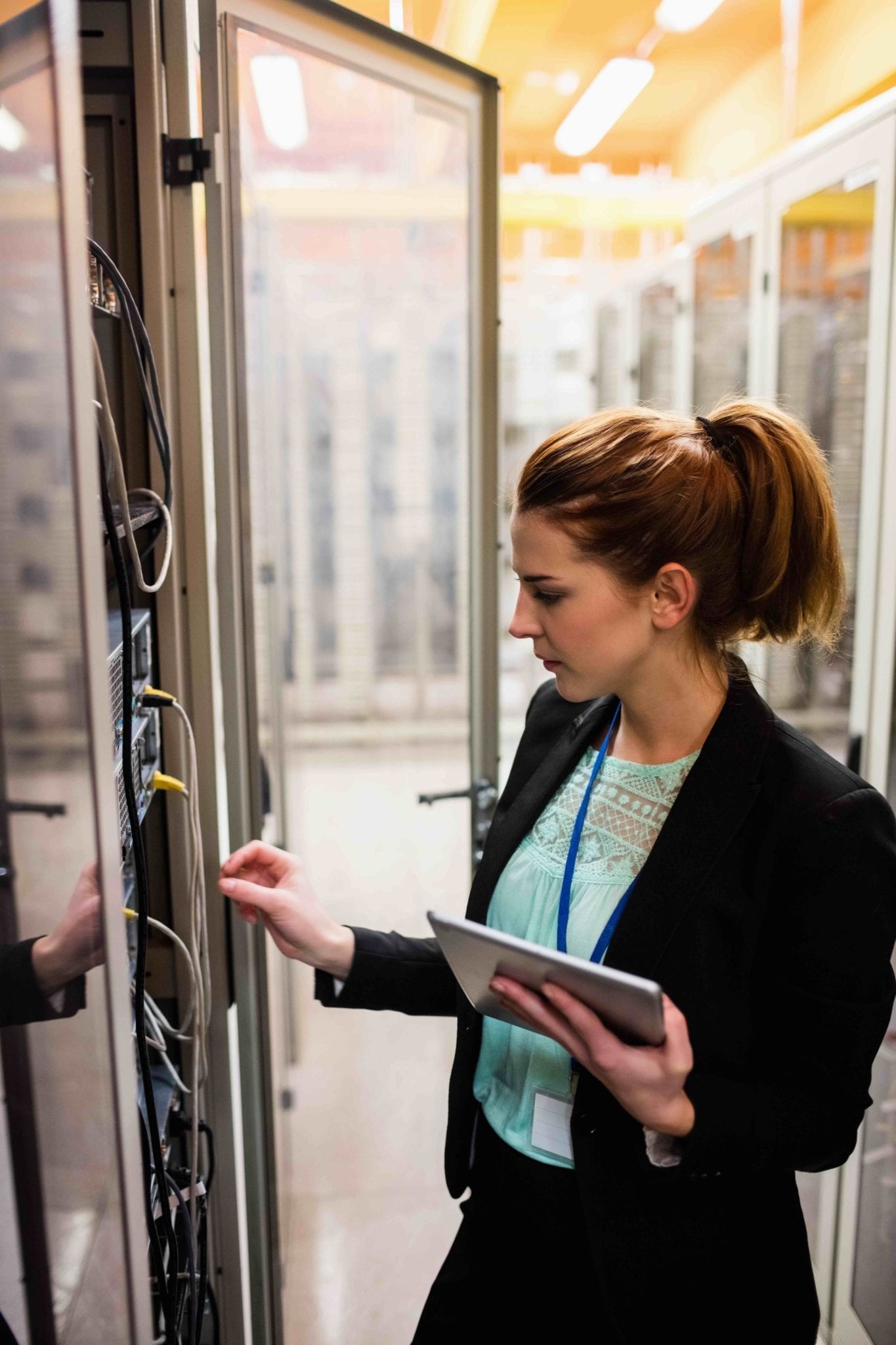 woman with server Woman