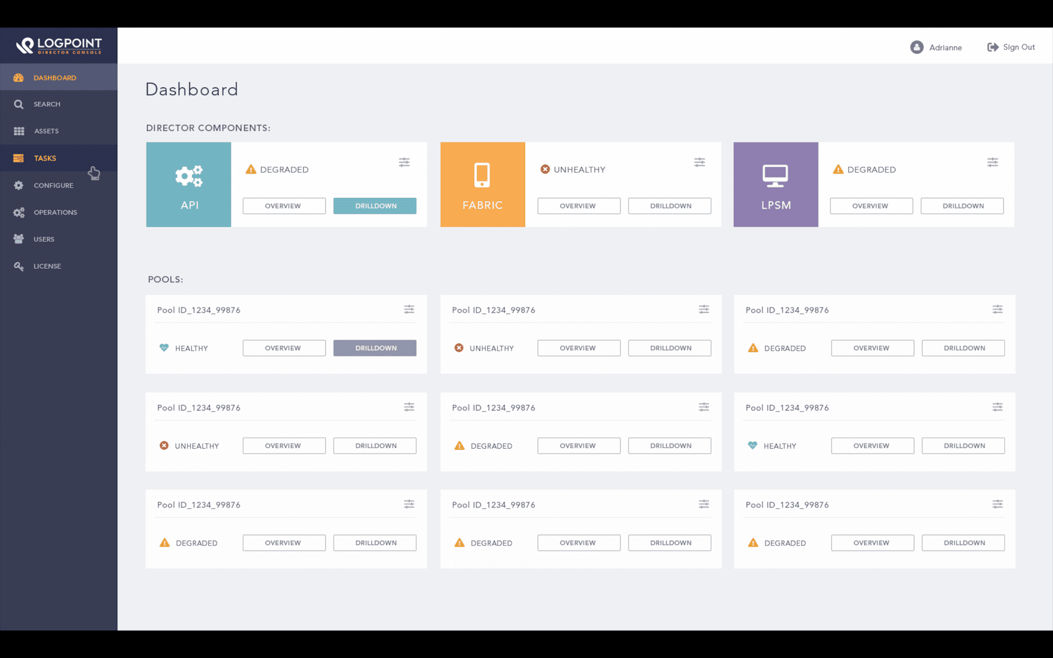 LogPoint Director Screen