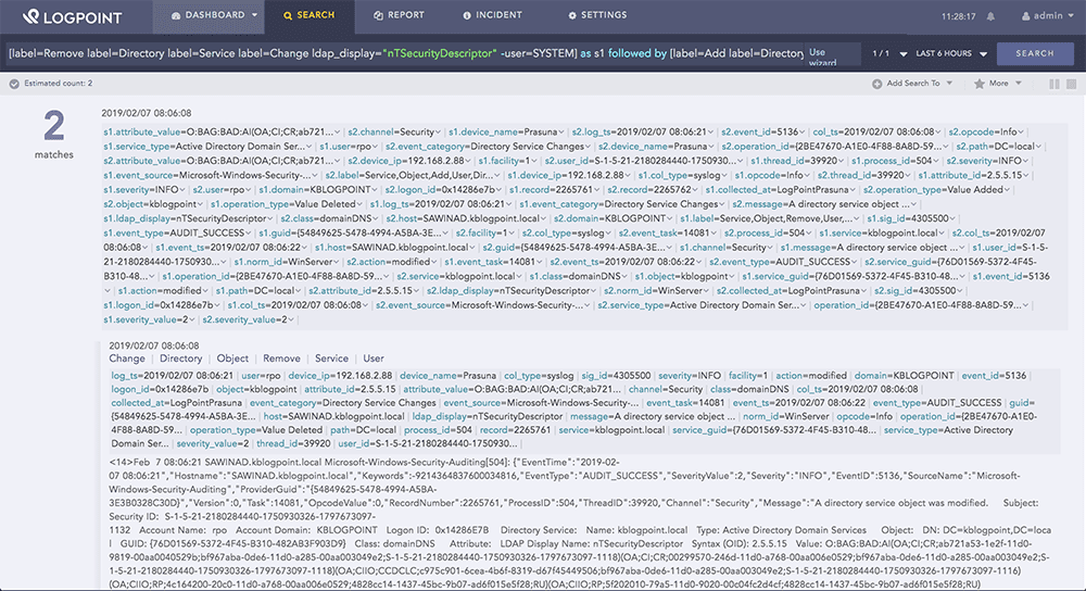 ACL changes in LogPoint