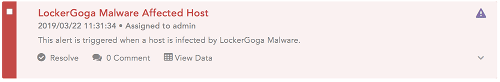 LockerGoga Malware Affected Host LogPoint alert