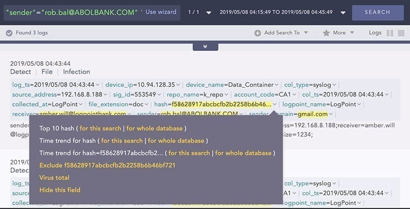 LogPoint SIEM-brukstilfeller: Identifisere kontrollsum