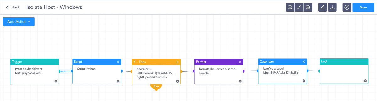 Isolate Host playbook in Logpoint SOAR